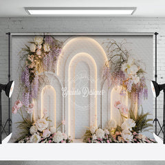 Lofaris Elegant Floral Plant White Arch Wall Wedding Backdrop