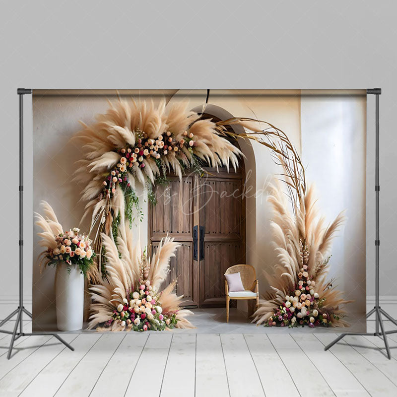 Lofaris Elegant Hay Archway Floral Decor Wedding Backdrop