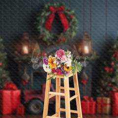 Lofaris Elegant Indoor Decorated Christmas Vibe Backdrop