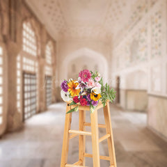 Lofaris Elegant Marble Hall With Arched Windows Backdrop