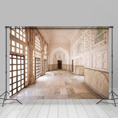 Lofaris Elegant Marble Hall With Arched Windows Backdrop