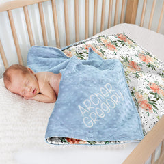 Lofaris Elegant Plant Leaves Dense Floral Minky Baby Blanket