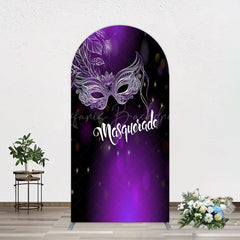 Lofaris Elegant Purple Mask Masquerade Birthday Arch Backdrop