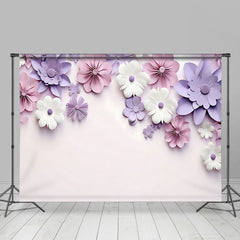 Lofaris Elegant Soft Color Flowers Natural Pink Backdrop