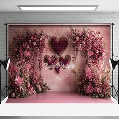 Lofaris Elegant Velvet Heart Floral Valentines Day Backdrop