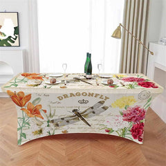 Lofaris Elegant Watercolor Blossom Flower Cute Stretch Table Cover