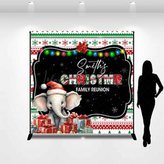 Lofaris Elephant Custom Name Christmr Family Reunion Backdrop