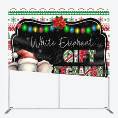 Lofaris Elephant Gift Exchange Christmas Pillow Case Backdrop