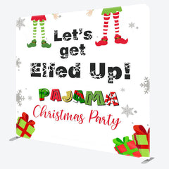 Lofaris Elfed Up Pajama Christmas Party Pillow Case Backdrop