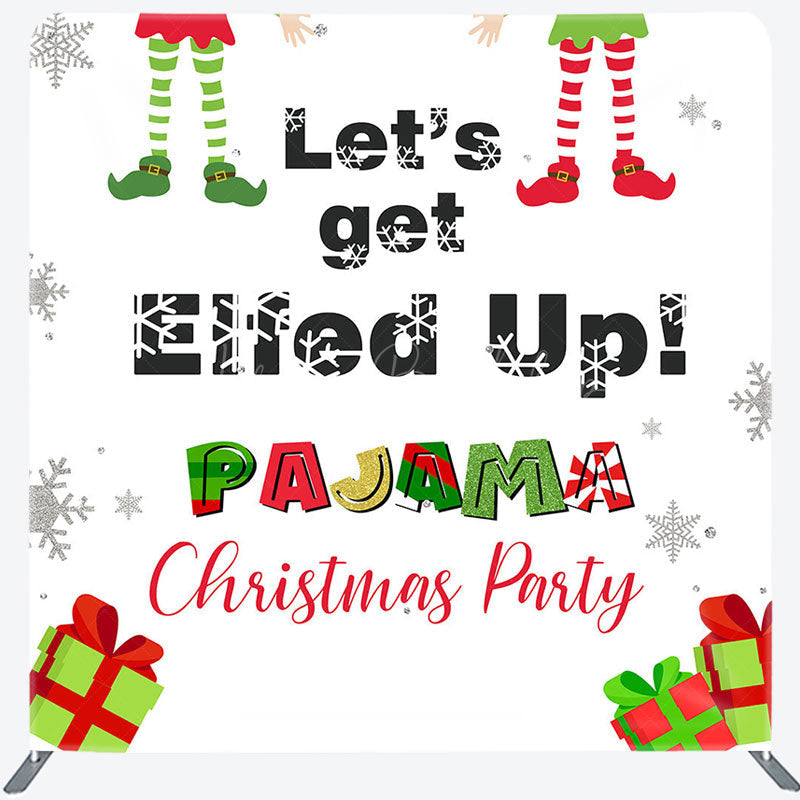 Lofaris Elfed Up Pajama Christmas Party Pillow Case Backdrop