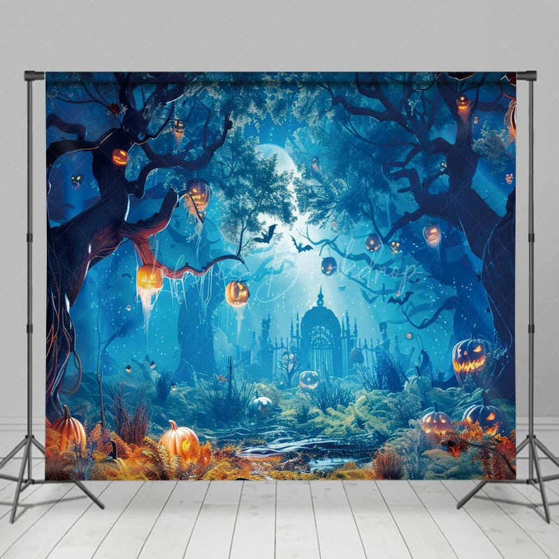 Lofaris Enchanting Haunted Castle River Halloween Backdrop