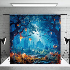 Lofaris Enchanting Haunted Castle River Halloween Backdrop