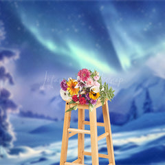 Lofaris Enchanting Winter Night Aurora Borealis Backdrop