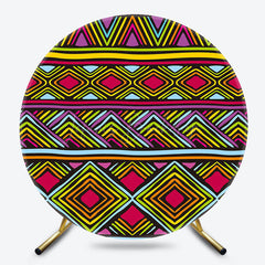 Lofaris Ethnic Geometric Pattern Round Ethiopian Backdrop