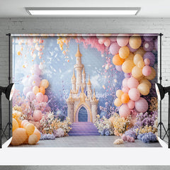 Lofaris Fairy Castle Balloons Floral Cake Smash Backdrop