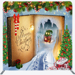 Lofaris Fairy Magic Book Christmas Tension Fabric Backdrop