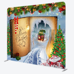 Lofaris Fairy Magic Book Christmas Tension Fabric Backdrop