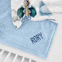 Lofaris Fairy Princess Dragon Knight White Minky Baby Blanket