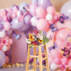 Lofaris Fairy Tale Balloons Arch Floral Cake Smash Backdrop