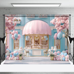 Lofaris Fairy Tale Blue Pink Dessert Shop Cake Smash Backdrop