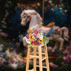 Lofaris Fairy Tale Carousel Floral Firefly Fine Art Backdrop