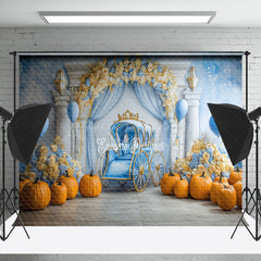 Lofaris Fairy Tale Carriage Floral Cake Smash Photo Backdrop