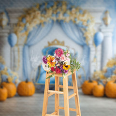 Lofaris Fairy Tale Carriage Floral Cake Smash Photo Backdrop