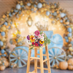 Lofaris Fairy Tale Carriage Pumpkins Cake Smash Backdrop