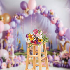 Lofaris Fairy Tale Castle Arch Balloons Cake Smash Backdrop