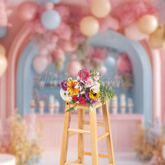 Lofaris Fairy Tale Color Ice Cream Shop Cake Smash Backdrop