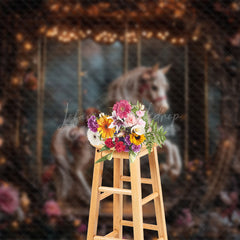 Lofaris Fairy Tale Night Floral Carousel Fine Art Backdrop