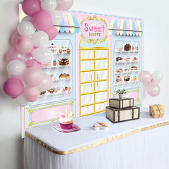 Lofaris Fairy Tale Pink Cake Sweet Shoppe Birthday Backdrop