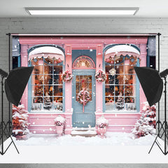 Lofaris Fairy Tale Pink Candyland Christmas Room Set Backdrop