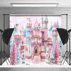 Lofaris Fairy Tale Pink Candyland Christmas Room Set Backdrop