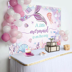 Lofaris Fairy Tale Undersea Mermaid Baby Shower Backdrop