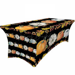 Lofaris Fall Farm Pumpkin Fitted Autumn Stretch Table Cover