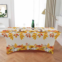 Lofaris Fall Thanksgiving Watercolor Pumpkin Stretch Table Cover