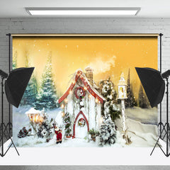 Lofaris Fantasy Forest Fairy Santa Cabin Christmas Backdrop