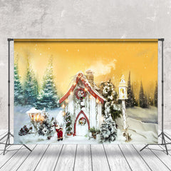 Lofaris Fantasy Forest Fairy Santa Cabin Christmas Backdrop