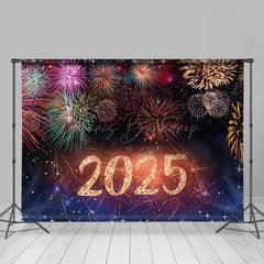 Lofaris Fantasy Sparks Night Sky Happy New Year Backdrop