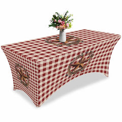 Lofaris Farm Berry Flower Leaves Wreath Stretch Table Cover