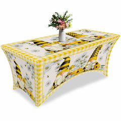 Lofaris Farm Cute Dwarf Daisy Flower Bee Stretch Table Cover