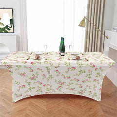 Lofaris Farm Vintage Seamless Flower Rose Stretch Table Cover