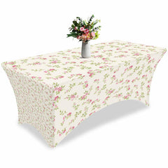 Lofaris Farm Vintage Seamless Flower Rose Stretch Table Cover