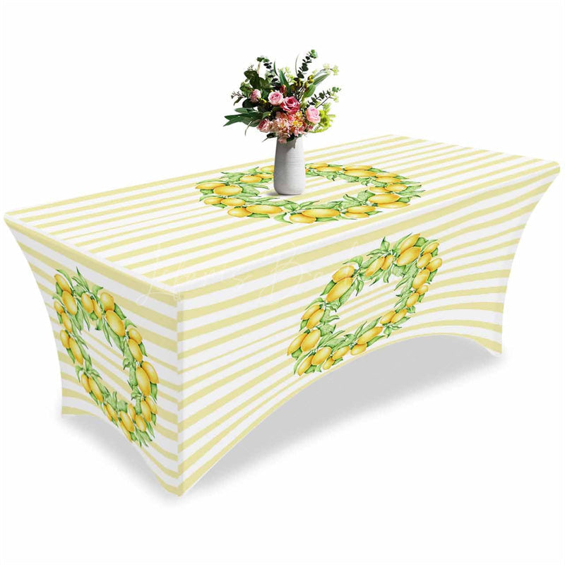 Lofaris Farm Watercolor Lemon Fruit Fitted Stretch Table Cover