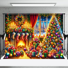 Lofaris Festive Bright Lighted Warm Christmas Vibe Backdrop