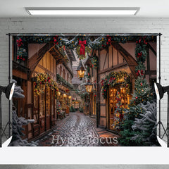 Lofaris Festive Bright Street Path Christmas Photo Backdrop