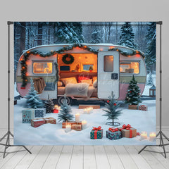 Lofaris Festive Camper Van Interior Christmas Decor Backdrop