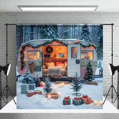 Lofaris Festive Camper Van Interior Christmas Decor Backdrop