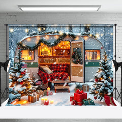 Lofaris Festive Camper Van Merry Christmas Warm Backdrop